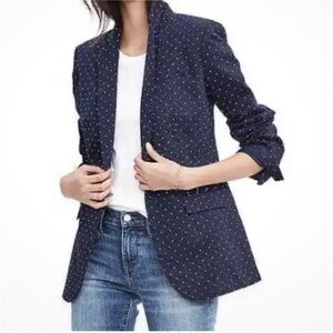 Banana Republic Square Dot Jacquard Navy Blazer size 14